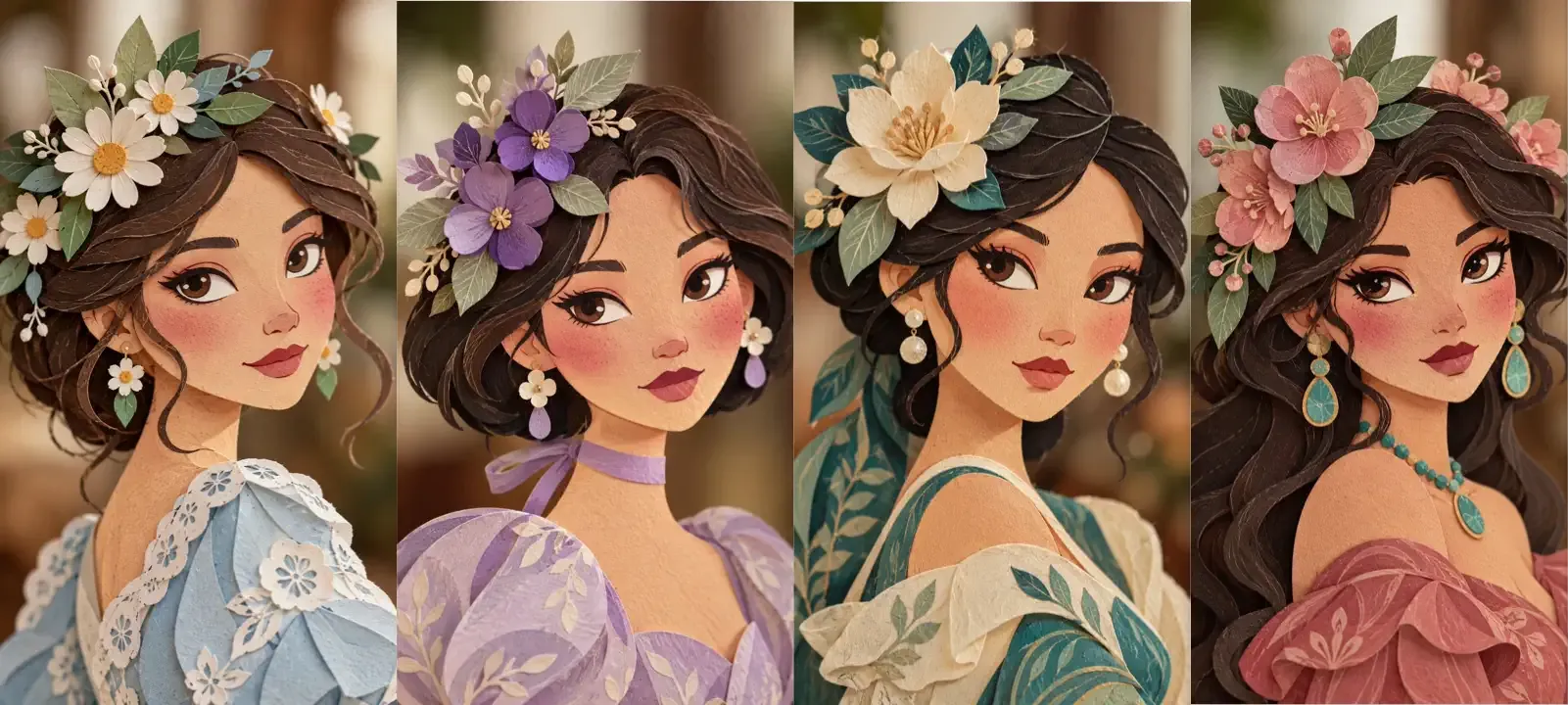 超高清立体纸艺女性肖